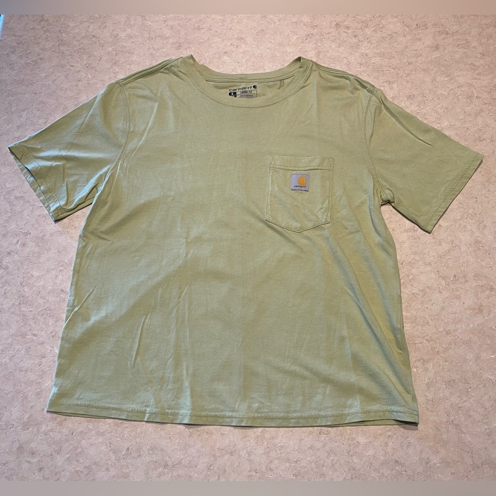 Carhartt women’s short sleeve top loose fit light green size small